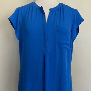 Liz Claiborne Royal Blue Cap Sleeve Blouse